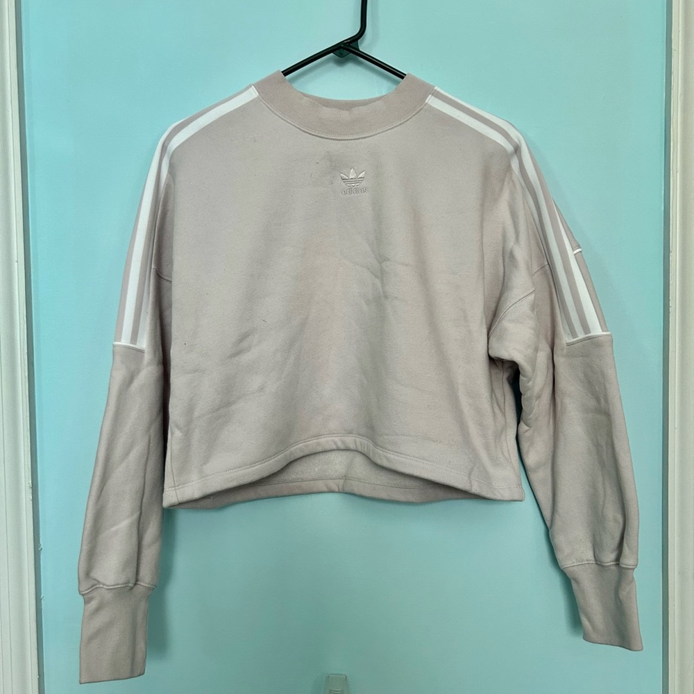 adidas Cropped Pullover Crewneck Sweatshirt